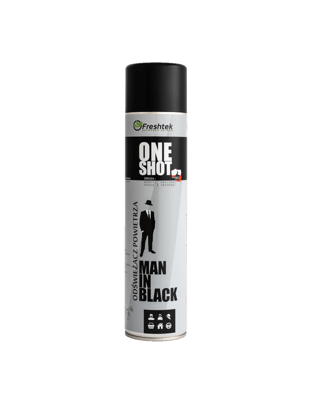 Freshtek ONE SHOT Man in Black õhuvärskendaja, 600 ml