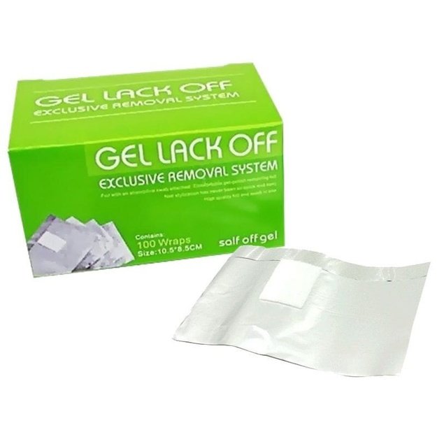 Gel-laki eemaldusfoolium Gel Lack Off, 100 tk