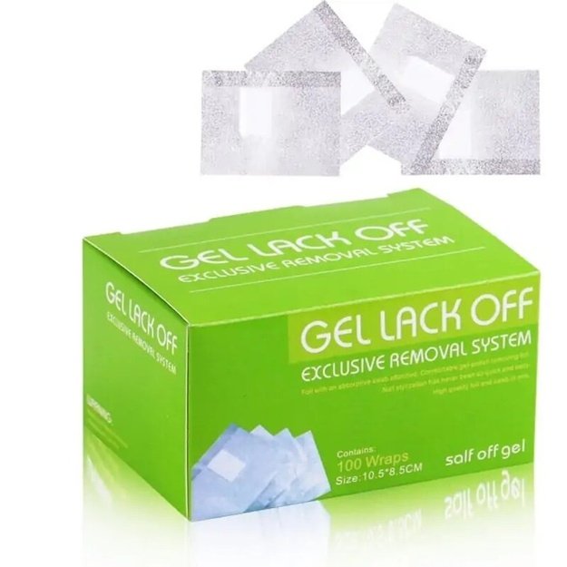 Gel-laki eemaldusfoolium Gel Lack Off, 100 tk