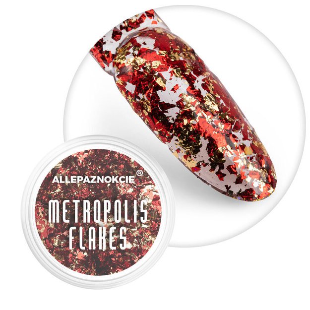 Metropolis Flakes Nr. 6 metallikfooliumist küünehelbed