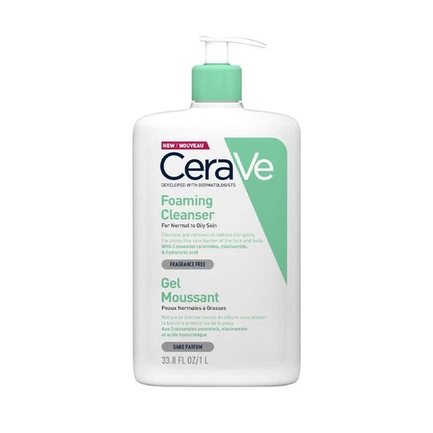 CeraVe Foaming Cleanser vahutav näopuhastusgeel normaalsele ja rasusele nahale 1000 ml
