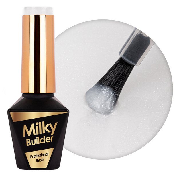 Molly Nails Milky Builder Base Pearly piimjas ehitusbaas maniküüriks, 10 g