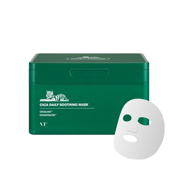 VT Cosmetics Cica Daily Soothing igapäevased rahustavad näokangasmaskid, 30 tk