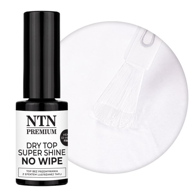 NTN Premium Dry Top Super Shine No Wipe HEMA/Di-HEMA Free pealislakk küüntele, 5 g