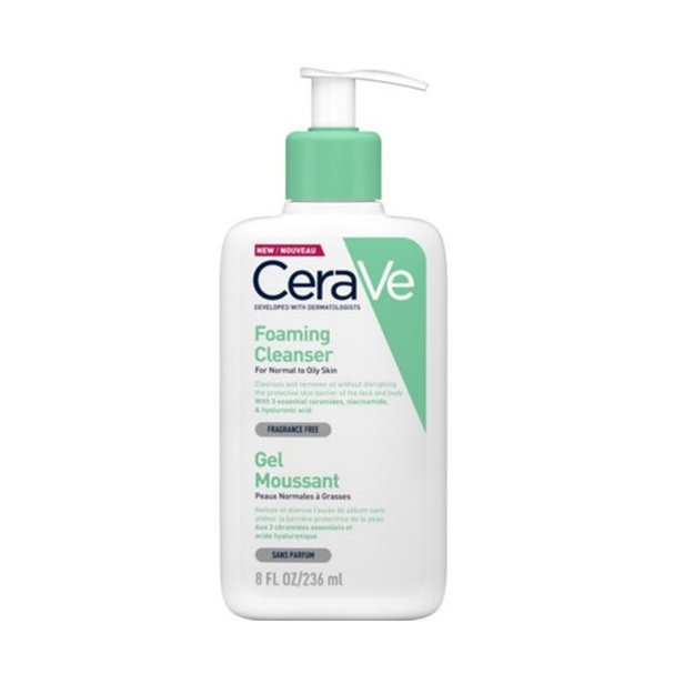 CeraVe Foaming Cleanser vahutav näo- ja kehapesuvahend normaalsele ja rasusele nahale, 473 ml