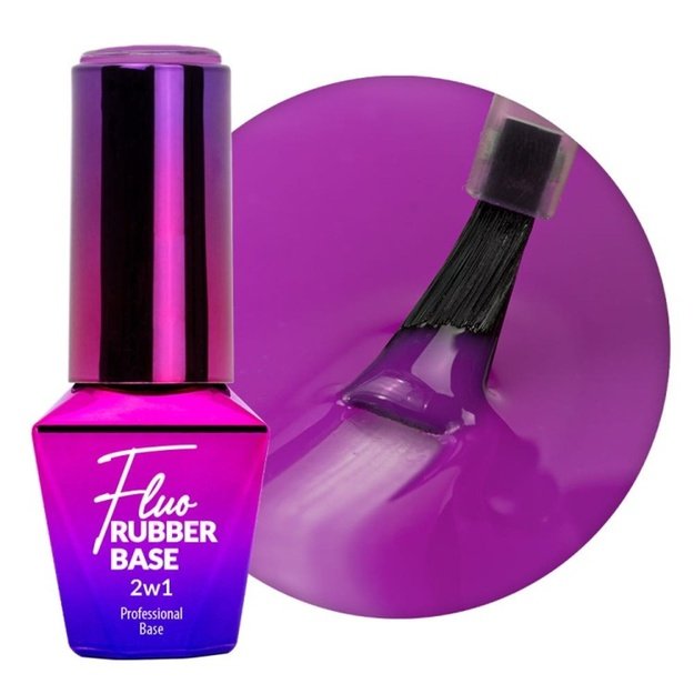 MollyLac Fluo Rubber Base 2in1 Chillin Nr. 5 värviline kummibaas, HEMA/Di-HEMA Free, 10 g