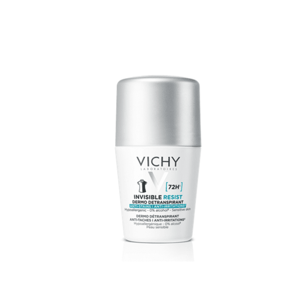 Vichy Invisible Resist 72H rulldeodorant-antiperspirant riietele tekkivate jälgede vastu, 50 ml