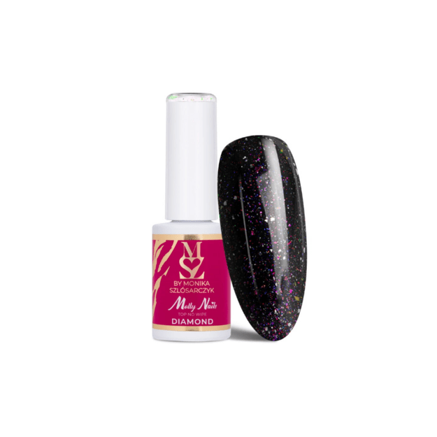 Molly Nails Top Diamond No Wipe Night Show pealisgeel, ilma kleepuva kihita, 7 g