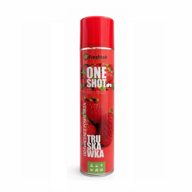 Freshtek ONE SHOT maasikalõhnaline õhuvärskendaja ja lõhnaneutraliseerija, 600 ml