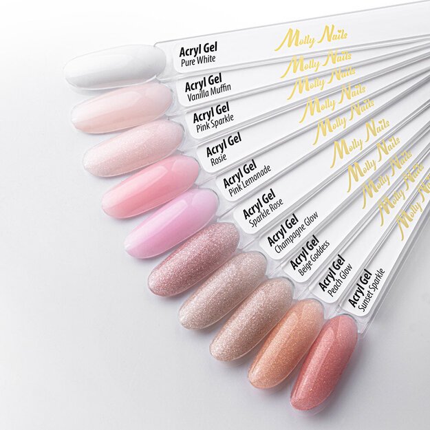 Molly Nails Polygel akrüülgeel Pink Sparkle, 30 ml
