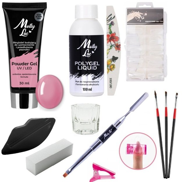 Küünte pikendamise komplekt Polygel French Pink