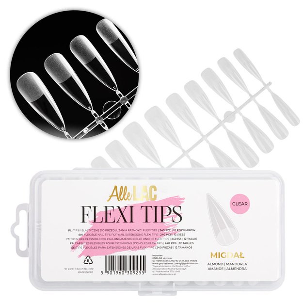 AlleLac Flexi Tips mandlikujulised küünepikendustipsid, 240 tk