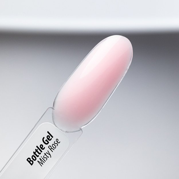 AlleLac Bottle Gel Misty Rose ühefaasiline ehitusgeel küüntele pudelis pintsliga, 15 g
