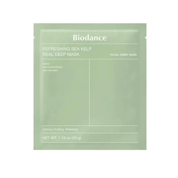 Biodance Refreshing Sea Kelp Real Deep Mask – värskendav hüdrogeelmask näole merevetikatega, 34 g