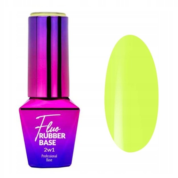 MollyLac Fluo Rubber Base nr 2 Cool Swirl kummibaas 2 ühes, 10 ml
