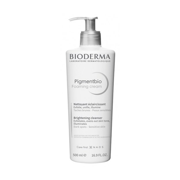 Bioderma Pigmentbio Foaming Cream helendav vahutav puhastuskreem näole ja kehale, 500 ml