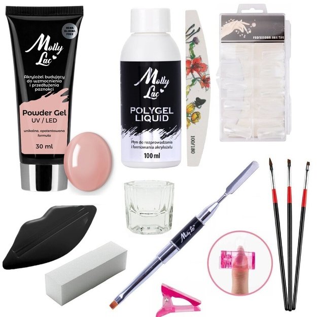 Küünte pikendamise komplekt Polygel Nude