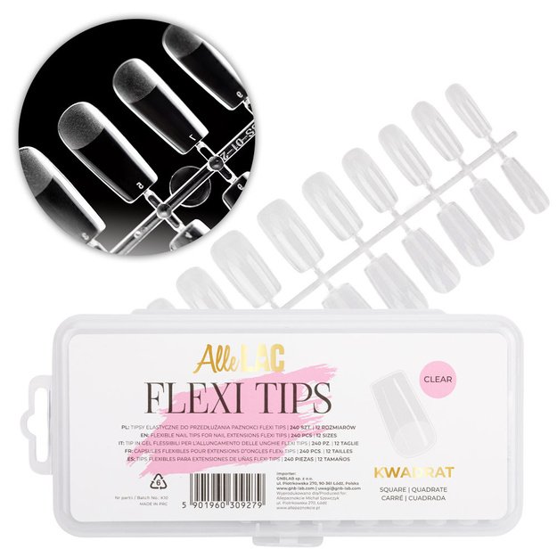 AlleLac Flexi Tips ruudukujulised küünepikendustipsid, 240 tk