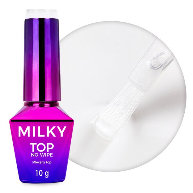 Top Milky MollyNails – piimjas no wipe küünetops Cream White, HEMA/Di-HEMA Free, 10 g