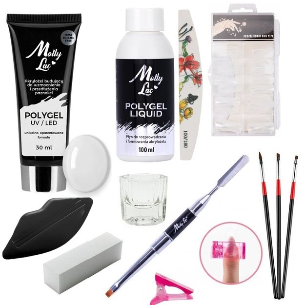 Küünte pikendamise komplekt Polygel Clear