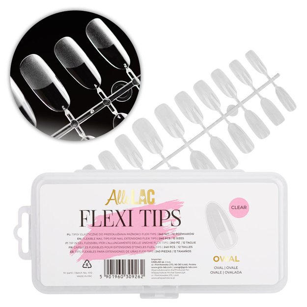 AlleLac Flexi Tips ovaalse kujuga küünepikendustipsid, 240 tk