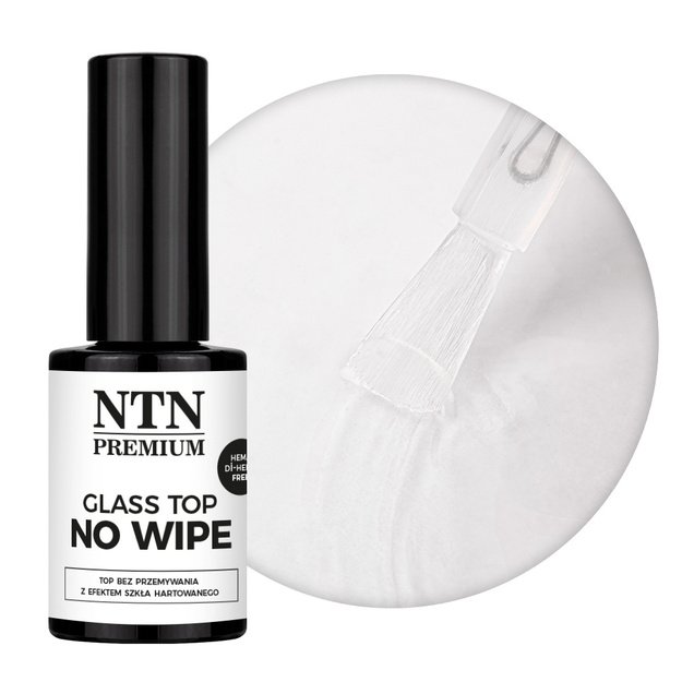 NTN Premium Glass Top No Wipe HEMA/Di-HEMA Free pealislakk küüntele, 5 g