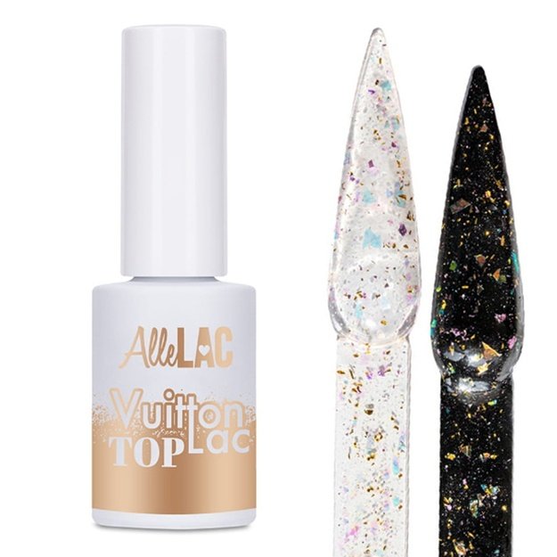 AlleLac Top Coat VuittonLac Holo holograafiliste osakestega küünetops, 5 g