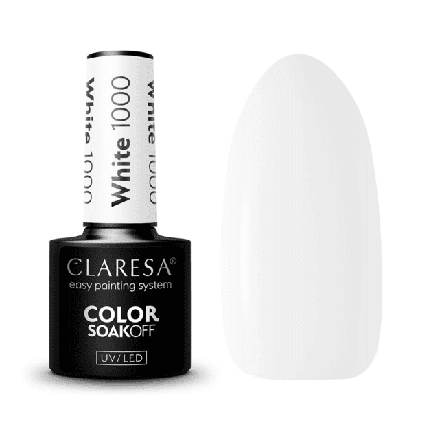 Claresa WHITE 1000 valge geellakk küüntele 5 g